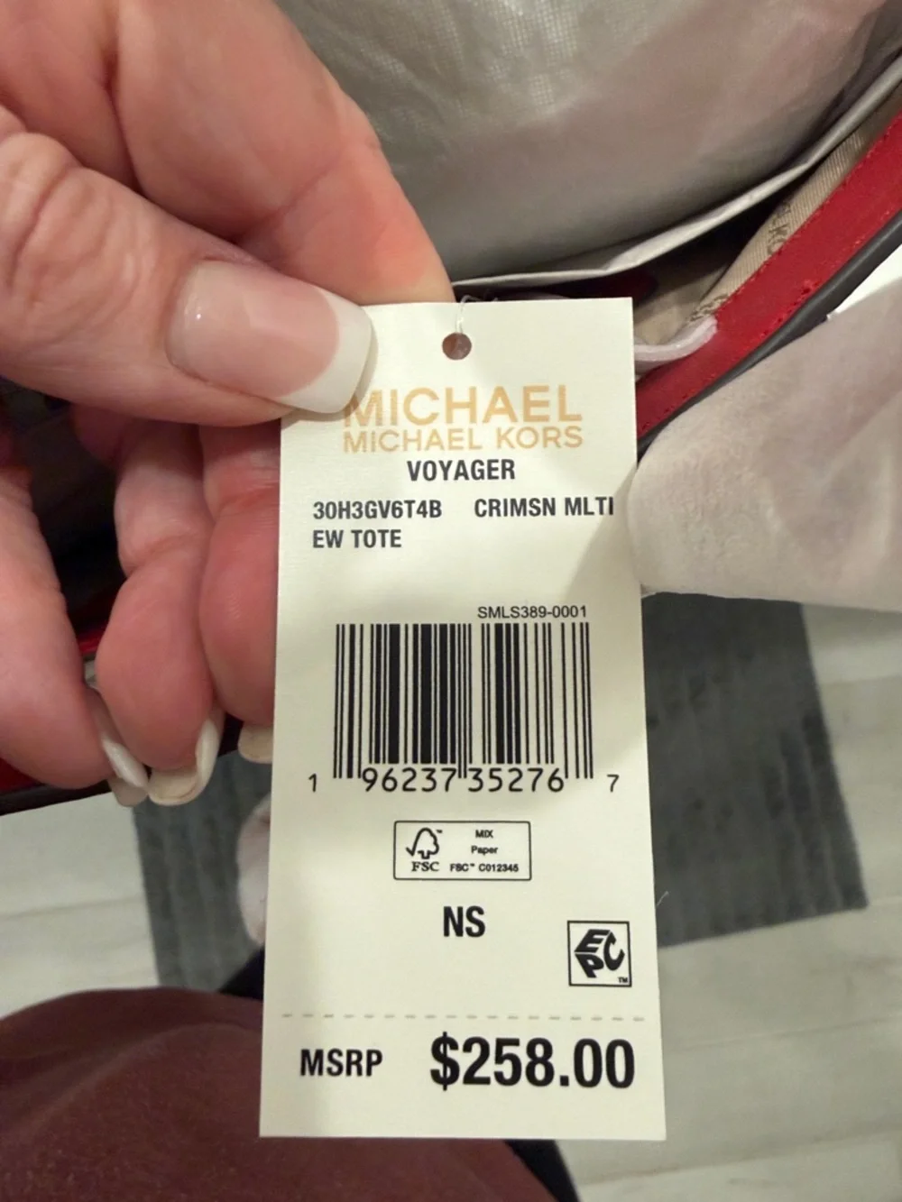 Michael Kors Signature Tote in Brown, Beige and Red Trim - Picture 6 of 6